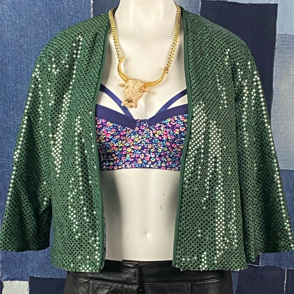 Vintage Sequence Cropped Jacket Sz M